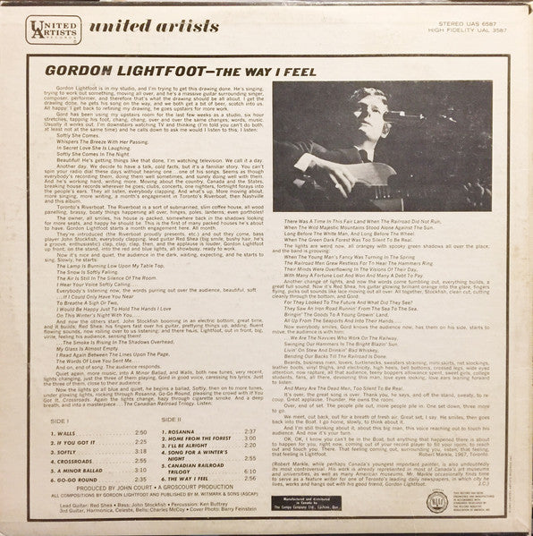 Gordon Lightfoot – The Way I Feel (Used vinyl)