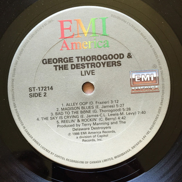 George Thorogood & The Destroyers – Live (Used vinyl)