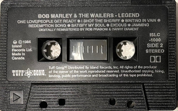 Bob Marley & The Wailers – Legend - The Best Of Bob Marley And The Wailers (Used cassette)