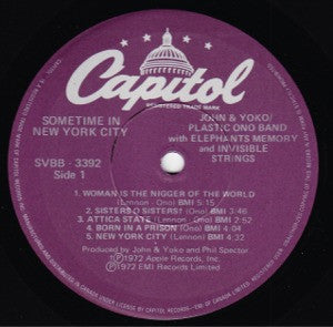 John & Yoko / Plastic Ono Band W/ Elephants Memory And Invisible Strings – Sometime In New York City (Used vinyl)