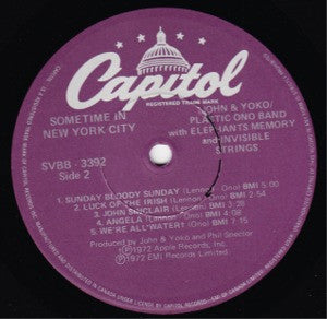 John & Yoko / Plastic Ono Band W/ Elephants Memory And Invisible Strings – Sometime In New York City (Used vinyl)