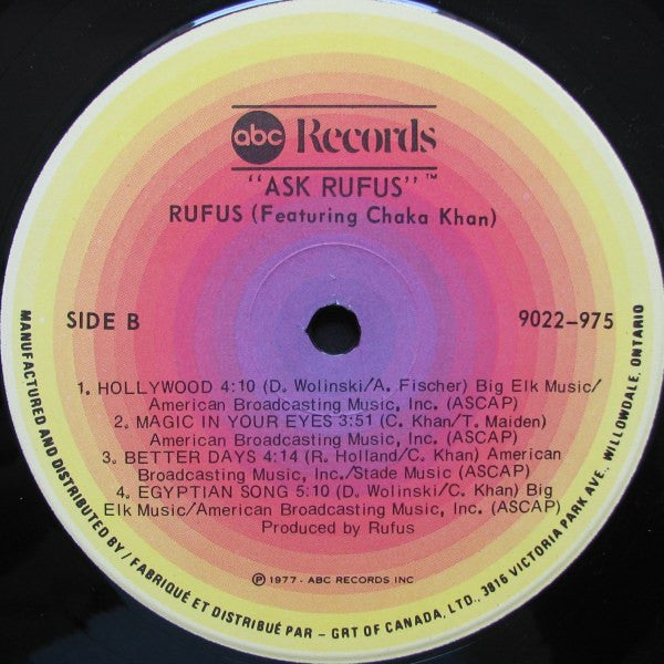 Rufus Featuring Chaka Khan – Ask Rufus (Used vinyl)