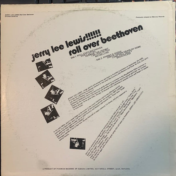 Jerry Lee Lewis – Roll Over Beethoven !!! (Used vinyl)