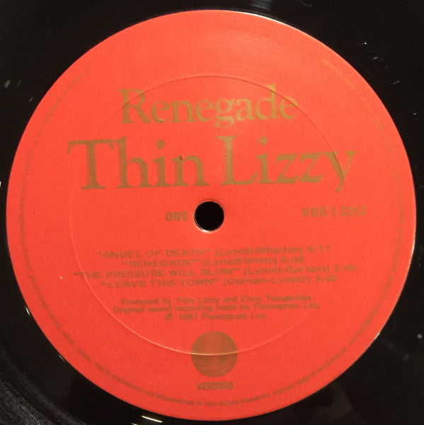 Thin Lizzy – Renegade (Used vinyl)