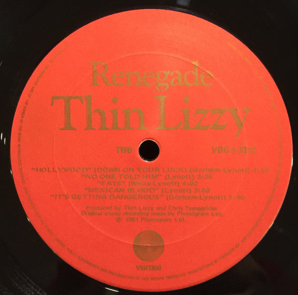Thin Lizzy – Renegade (Used vinyl)