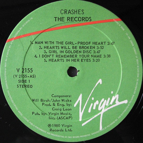 The Records – Crashes (Used vinyl)