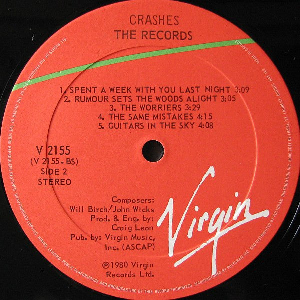The Records – Crashes (Used vinyl)