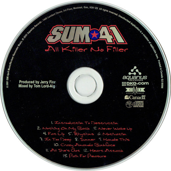 Sum 41 – All Killer No Filler (Used CD)