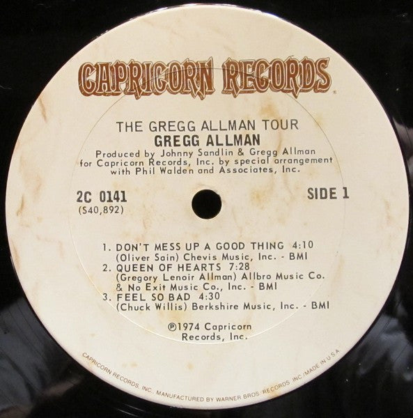 Gregg Allman With Cowboy/Boyer & Talton – The Gregg Allman Tour (Used vinyl)
