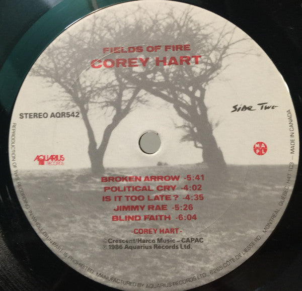 Corey Hart – Fields Of Fire (Used vinyl)