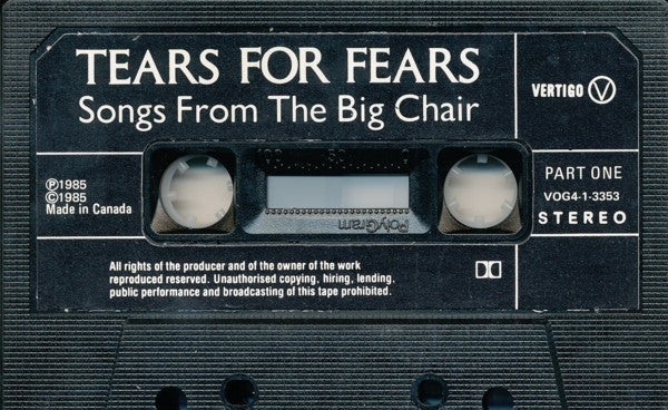 Tears For Fears – Songs From The Big Chair (Used cassette)
