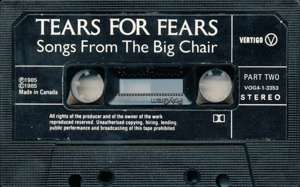 Tears For Fears – Songs From The Big Chair (Used cassette)