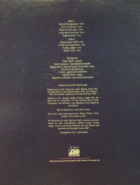J. Geils Band – Nightmares ...And Other Tales From The Vinyl Jungle (Used vinyl)