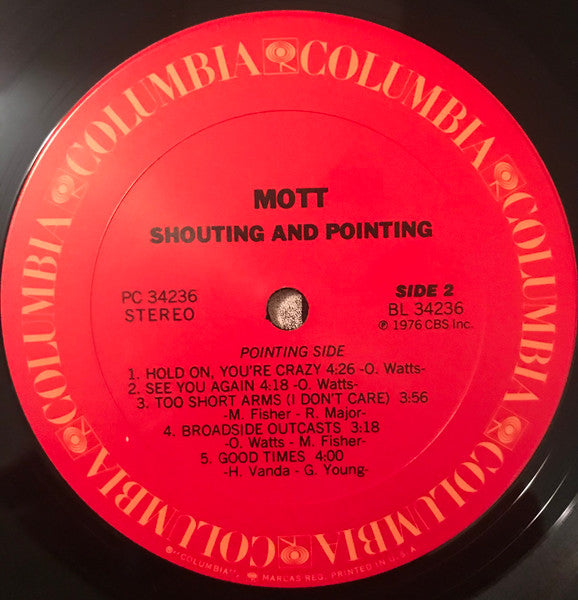 Mott – Shouting And Pointing (Used vinyl)