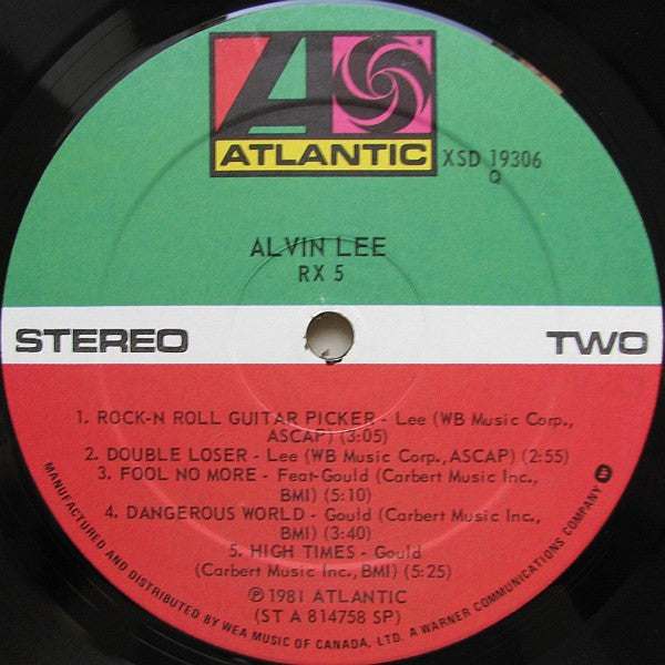 Alvin Lee – RX5 (Used vinyl)