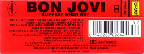 Bon Jovi – Slippery When Wet (Used Cassette)