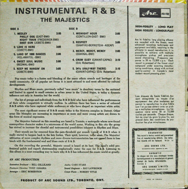 The Majestics – Instrumental R&B (Used vinyl)