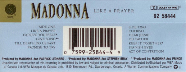 Madonna – Like A Prayer (Used cassette)