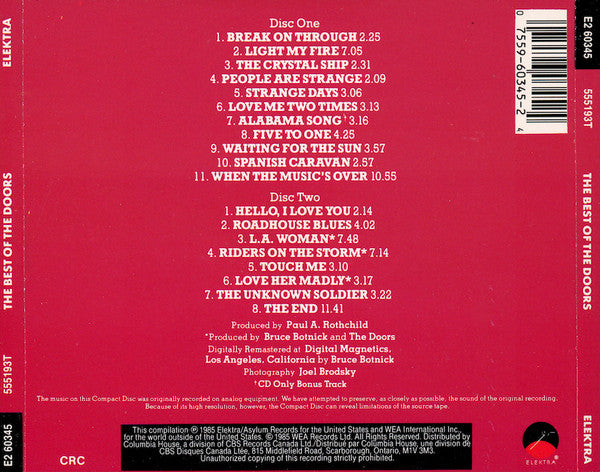 The Doors – The Best Of The Doors (Double disc) - Used CD