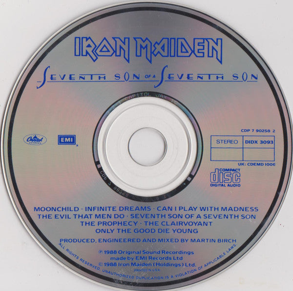 Iron Maiden – Seventh Son Of A Seventh Son (Used vinyl)