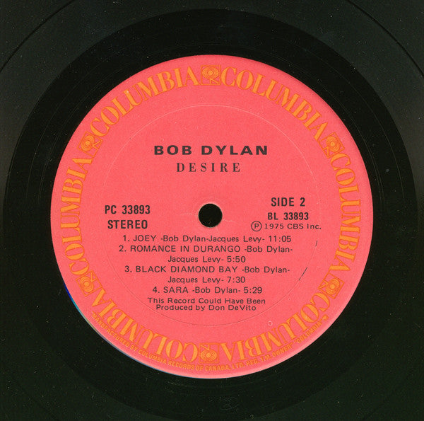 Bob Dylan – Desire (Used vinyl)