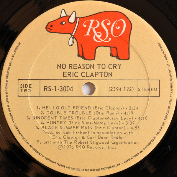 Eric Clapton – No Reason To Cry (Used vinyl)