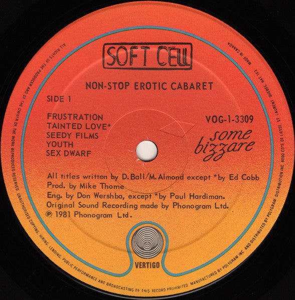 Soft Cell – Non-Stop Erotic Cabaret (Used vinyl)