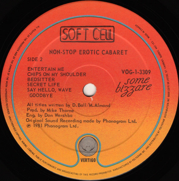 Soft Cell – Non-Stop Erotic Cabaret (Used vinyl)