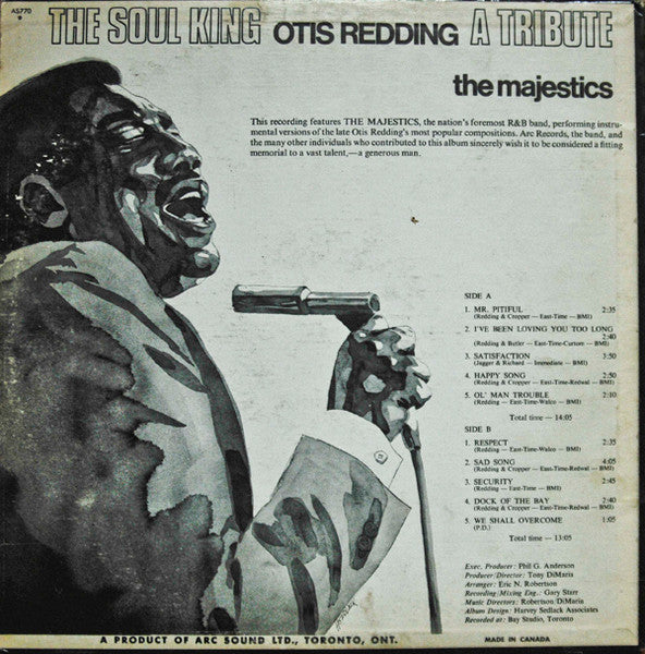 The Majestics – The Soul King Otis Redding - A Tribute (Used vinyl)