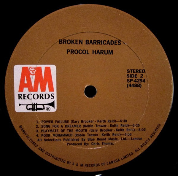 Procol Harum – Broken Barricades (used vinyl)