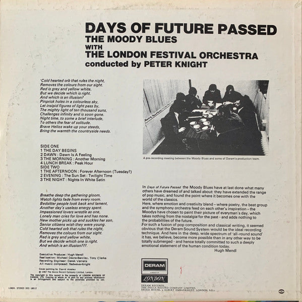 The Moody Blues With The London Festival Orchestra Conducted By Peter Knight – Days Of Future Passed (Used vinyl)