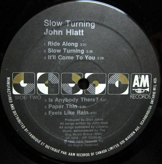 John Hiatt – Slow Turning (Used vinyl)