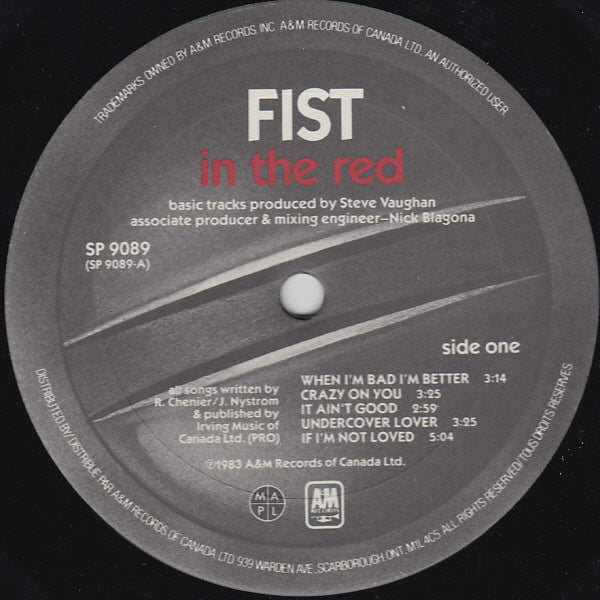 Fist – In The Red - Used vinyl