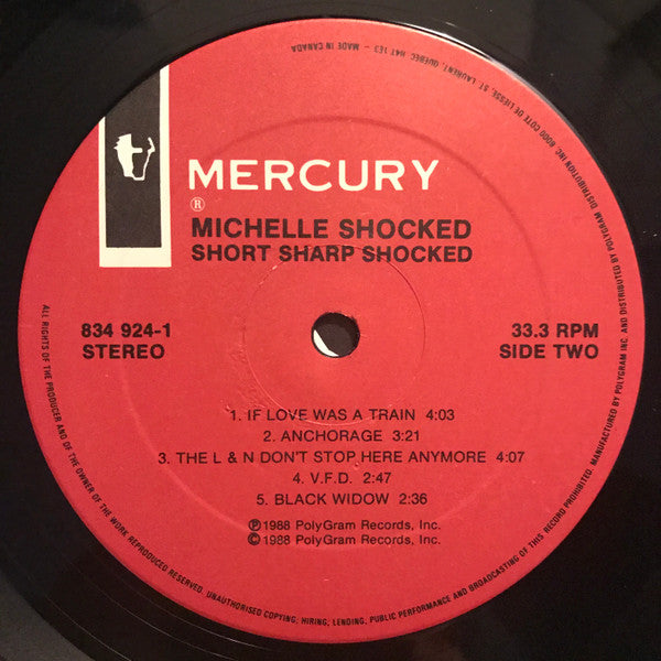 Michelle Shocked – Short Sharp Shocked (Used vinyl)
