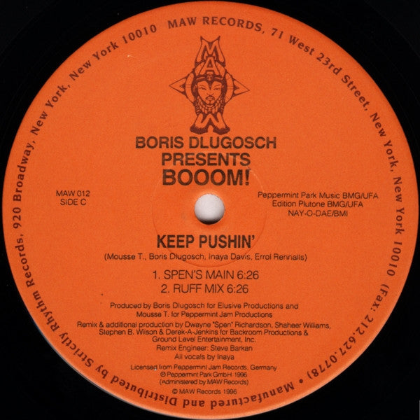 Boris Dlugosch Presents Booom! – Keep Pushin' (Used vinyl) (2nd disc only)