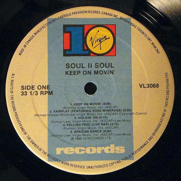 Soul II Soul – Keep On Movin' (Used vinyl)