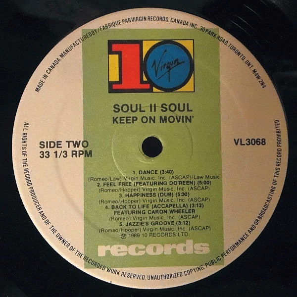 Soul II Soul – Keep On Movin' (Used vinyl)