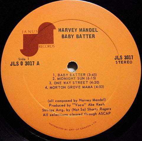 Harvey Mandel – Baby Batter (Used vinyl)