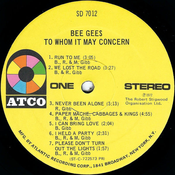 Bee Gees – To Whom It May Concern (Used vinyl)