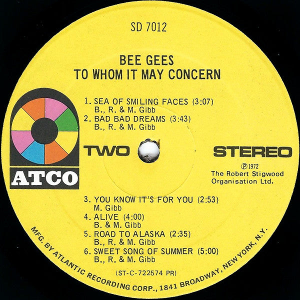 Bee Gees – To Whom It May Concern (Used vinyl)