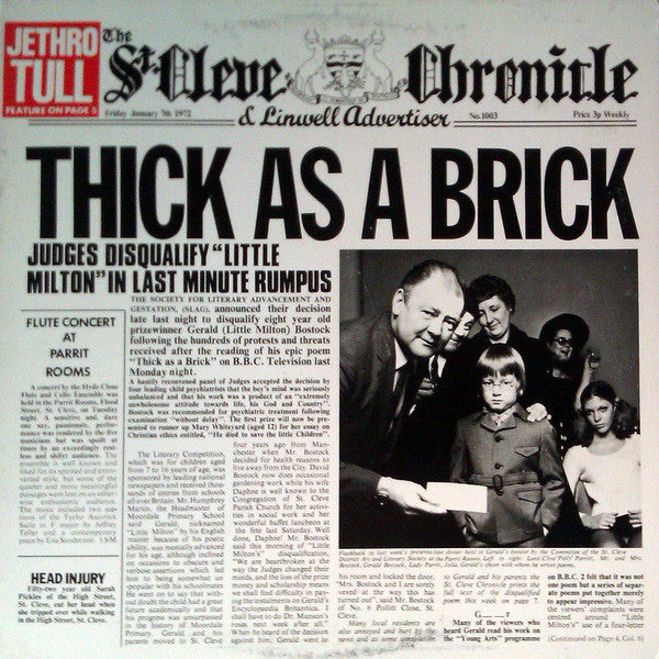 Jethro Tull – Thick As A Brick (Used vinyl)