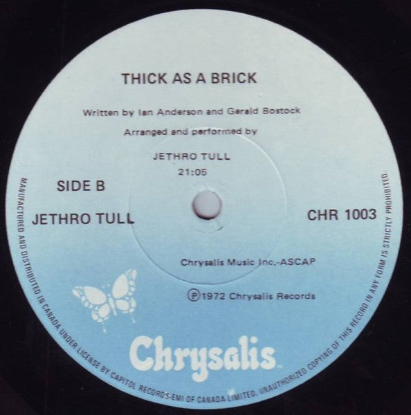 Jethro Tull – Thick As A Brick (Used vinyl)