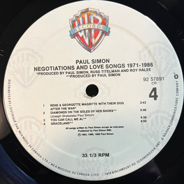 Paul Simon – Negotiations And Love Songs (1971-1986) (Used vinyl)