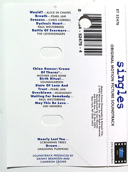 Various – Singles - Original Motion Picture Soundtrack (Used cassette)