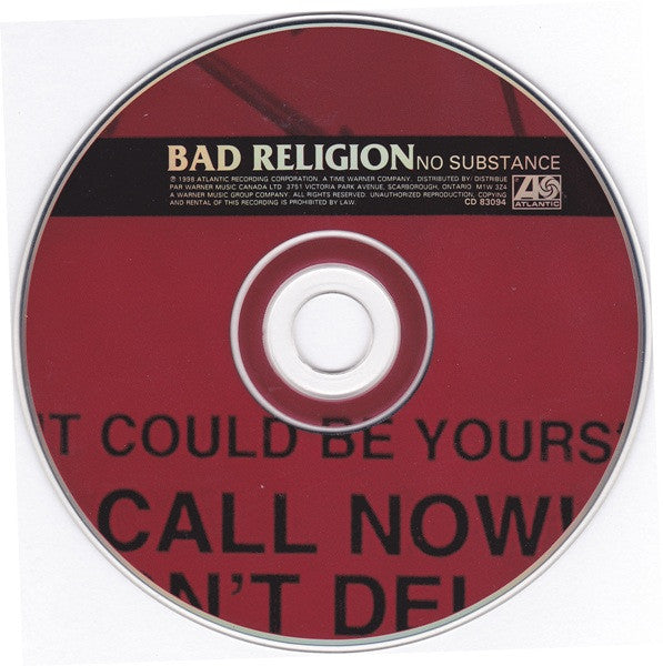 Bad Religion – No Substance (Used CD)