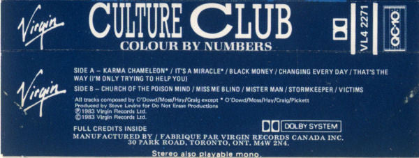 Culture Club – Colour By Numbers (Used cassette)