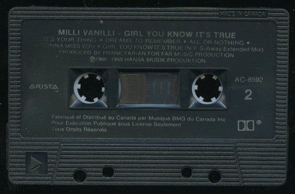 Milli Vanilli – Girl You Know It's True (Used cassette)