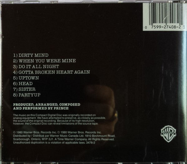 Prince – Dirty Mind (Used CD)