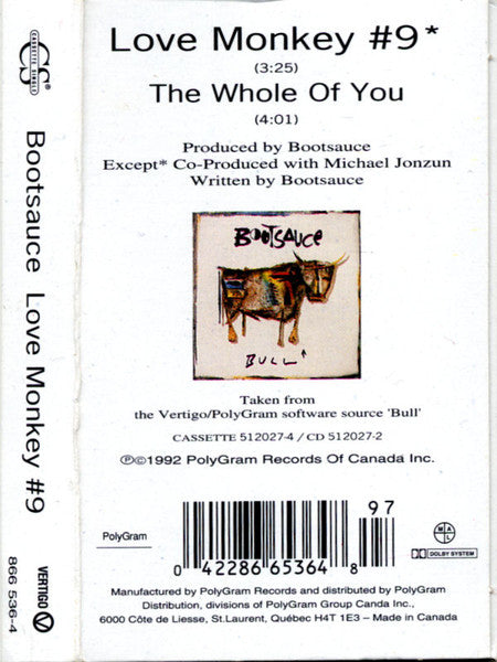 Bootsauce – Love Monkey #9 (Used cassette)