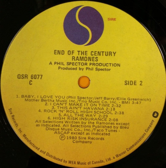 Ramones – End Of The Century (Used vinyl)
